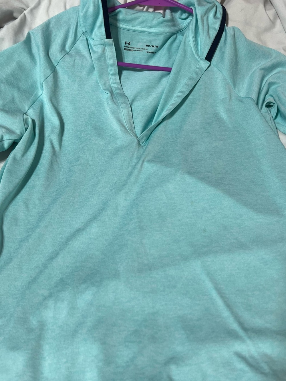 Under Armour Light Mint Green V Neck Hoodie
